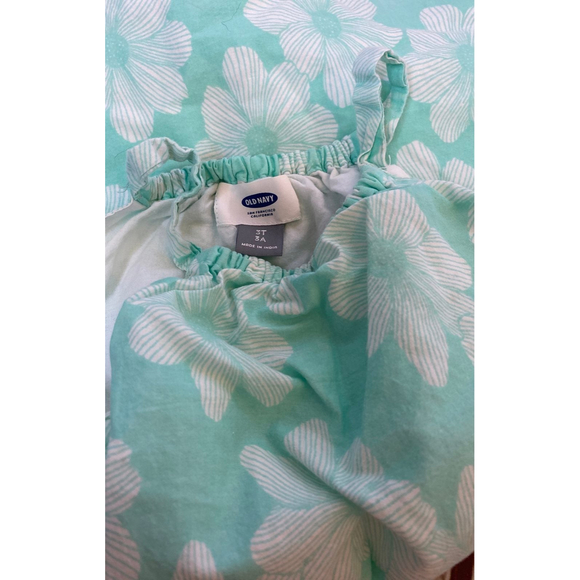 Toddler Mint Green Old Navy Hibiscus Summer Tent Dress - Picture 4 of 4